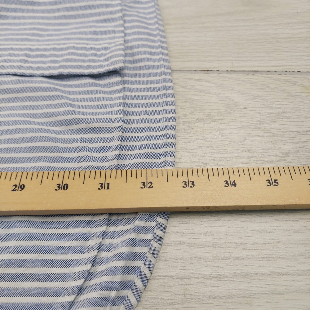 Ralph Lauren Button Down Shirt Mens XL Blue Striped Cotton Oxford Flesh Pony - Picture 7 of 7